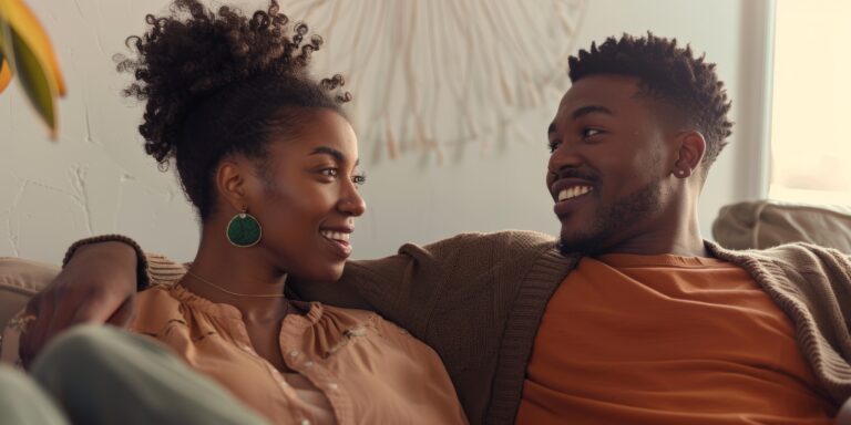 Joyful couple or friends playing video games in a cozy living space, enjoying technology and strengthening their bond through online gaming